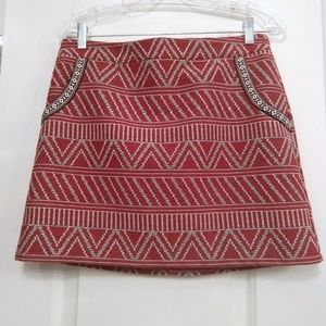 JustFab Red White Black Mini Skirt Size Small